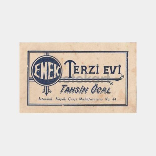 1950 Kapalı Çarşı Terzi Evi İşyeri Kartı