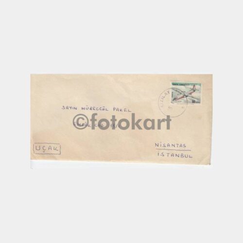 1970 Kızılay Damgalı Uçak Pullu Zarf