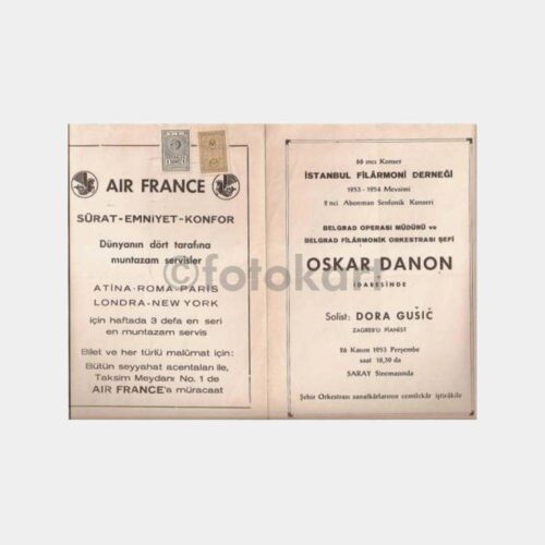1953 İstanbul Filarmoni Derneği Konser Programı