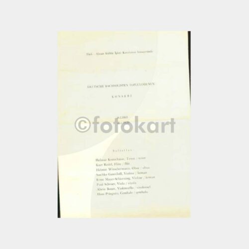 1963 Türk-Alman Kültür İşleri Konser Programı