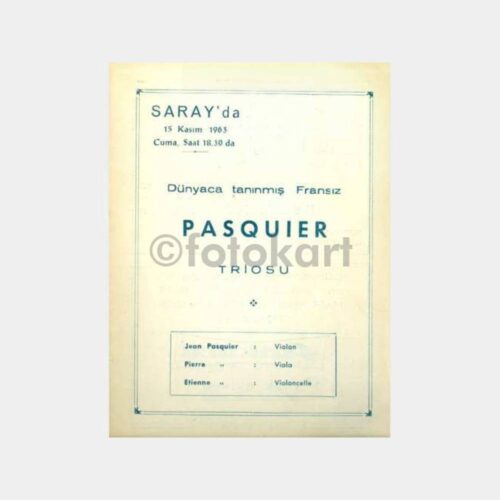 1963 Saray Konser - Pasquier Viyola Resital Program