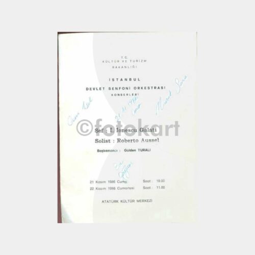 1986 Atatürk Kültür Merkezi Konser Programı