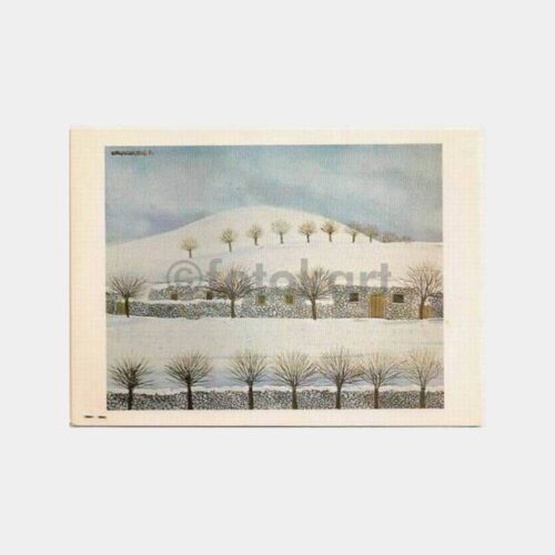 Ressam Yalçın Gökçebağ - Köy Manzarası Tablo Kartpostal