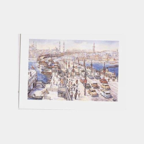 Ressam Kenan Çizer - Galata Köprüsü Tablo Kartpostal