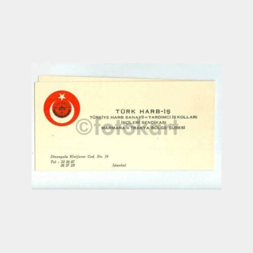 1967 Türk Harp-İş Sendika Yeni Yıl Kutlama Kartı