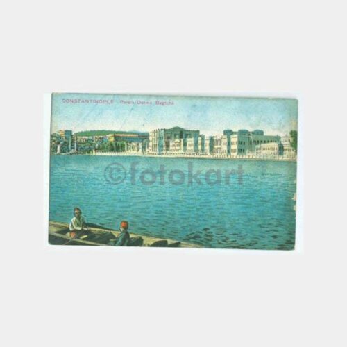 1910 Dolmabahçe Sarayı Sahilden Görünüş Kartpostal