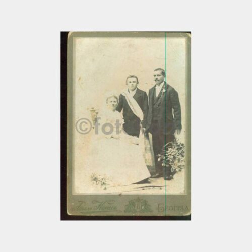 1900 Yugoslavya Belgrad Gelin Damat Kabinet Fotoğraf
