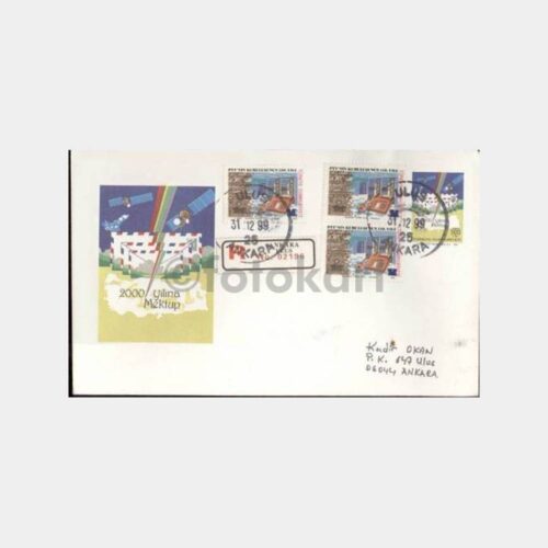 2000 Yılına Mektup -31.12.1999- Damgalı Taah. Zarf