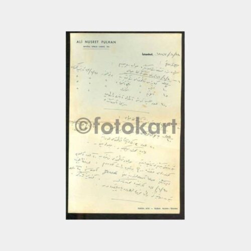 1947 Ali Nusret Pulhan - Antetli Kağıda Mektup