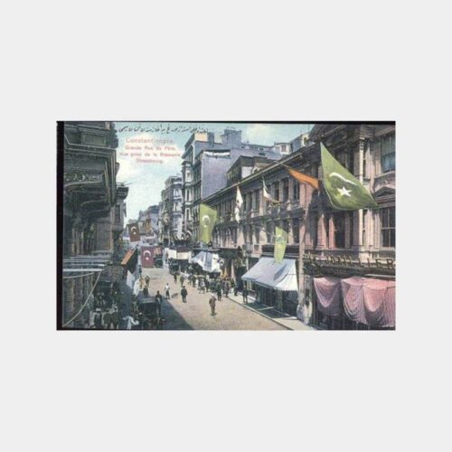 İstanbul Pera Beyoğlu Cadde Reprodüksiyon Kartpostal