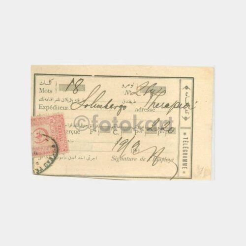 1903 Pera-Beyoğlu Telgraf Alındı Makbuzu