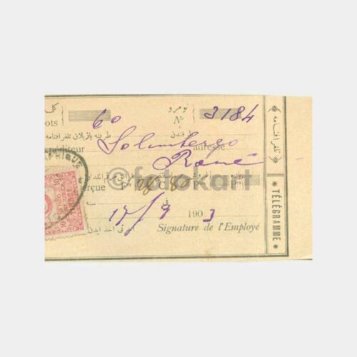 1903 Pera-Beyoğlu Telgraf Alındı Makbuzu
