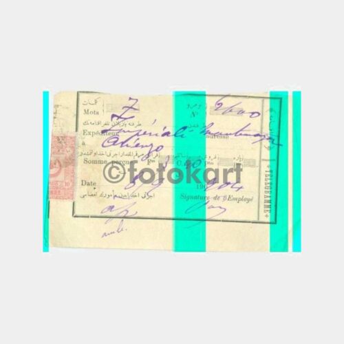1903 Pera-Beyoğlu Telgraf Alındı Makbuzu