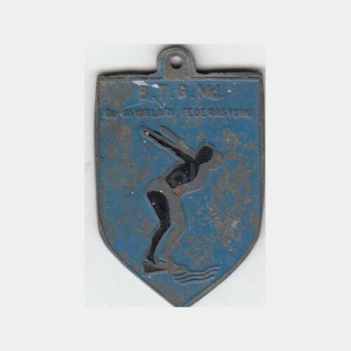 1950 Su Sporları Yüzme Konulu Madalya - Mavi