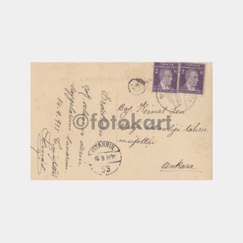 1935 Erdek Sahil Vapur -Bandırma Damgalı- Fotokart - Görsel 2