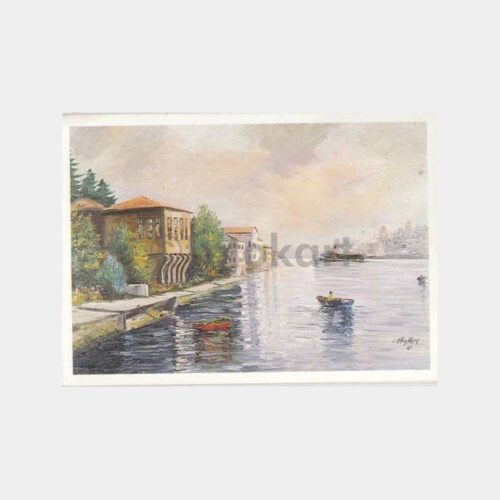 Kanlıca Vapur - Ressam F. Oktay Aksoy Tablo Tebrik Kartı