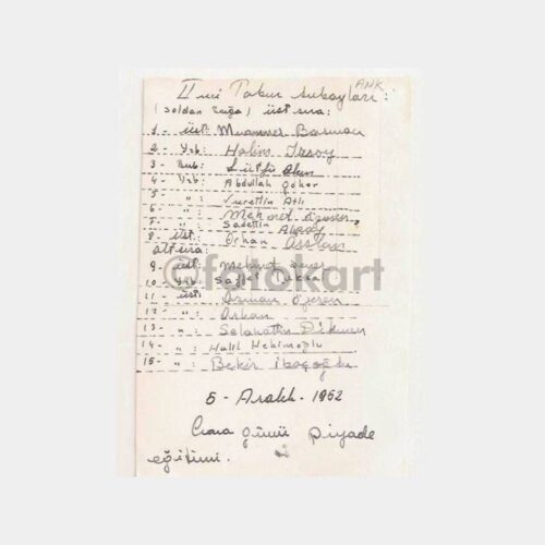05.12.1952 Ankara 2. Tabur Asker Subayları Fotoğraf - Görsel 2