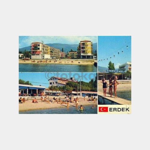1975 Erdek 3 Görünüm-Narlı Damgalı Kartpostal