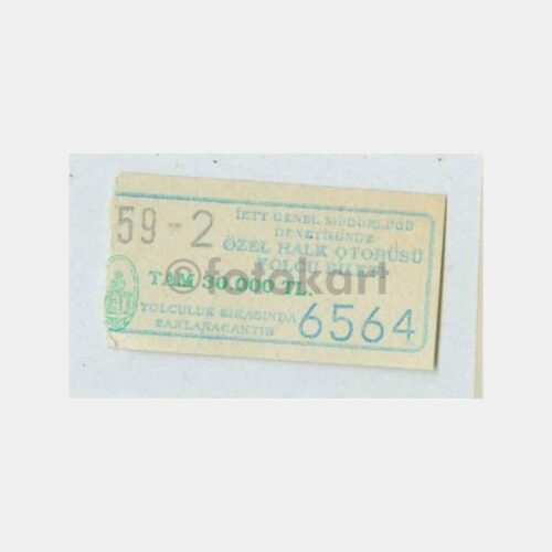 1995 İstanbul Özel Halk Otobüsü Bileti