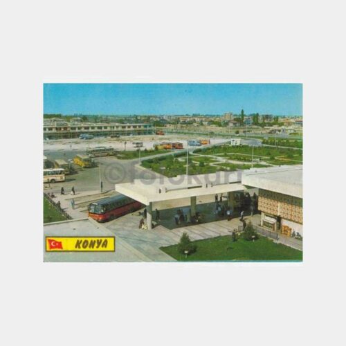 1980 Konya Otogar Otobüs Görünüş Kartpostal