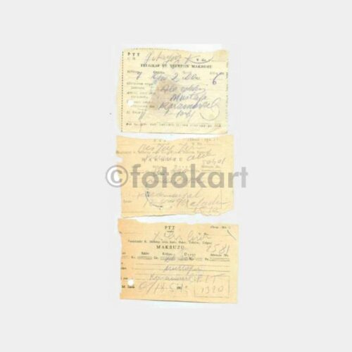 1961 PTT -Pullu Damgalı- 3 Adet Alındı Makbuzları