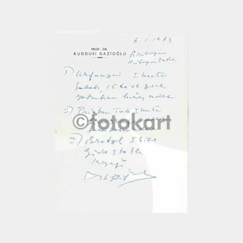 1983 Prof. Dr. Kuddusi Gazioğlu Reçetesi