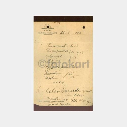 1944 Vakıf Guraba Hastanesi Reçetesi