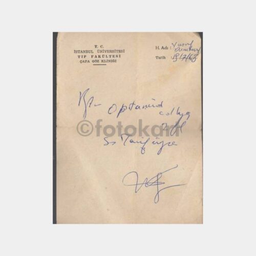 1968 Çapa Göz Kliniği Reçetesi