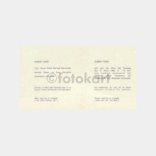 1960 Albert Fürst Sergisi Davetiyesi
