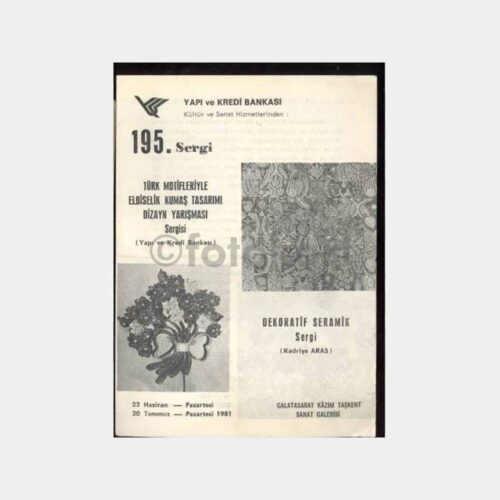 1981 Yapı Kredi 195. Sergi Broşür - Seramik Kumaş