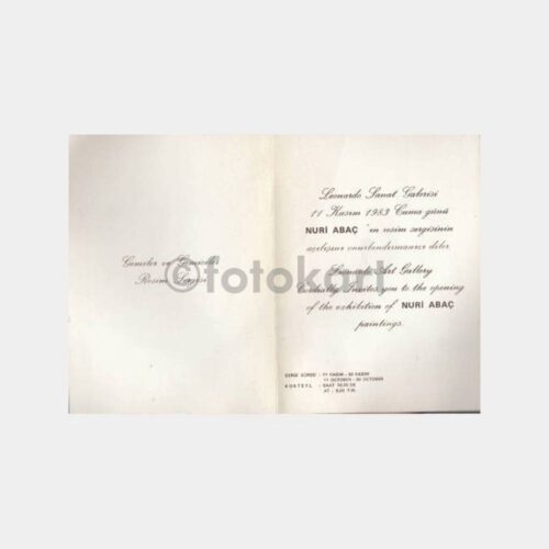 1983 Nuri Abaç Sanat Sergi Davetiyesi