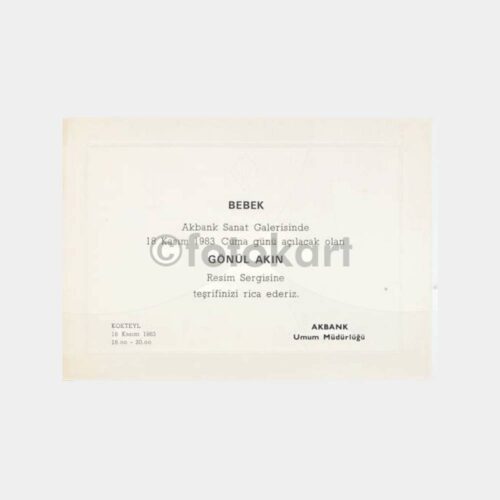 1983 Gönül Akın - Akbank Sanat Sergi Davetiyesi