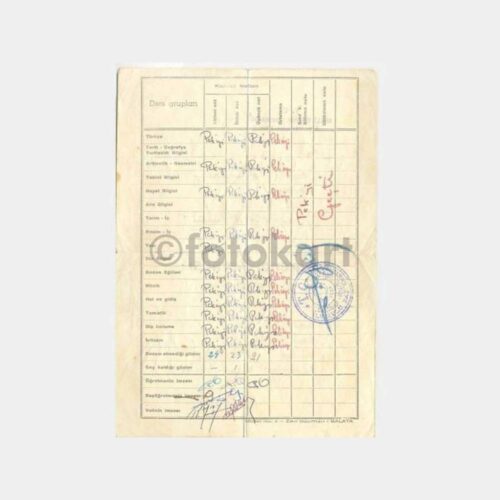 1953 Üsküdar Halil Rüştü Okul Karnesi