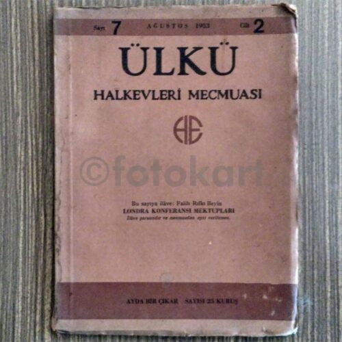 Ülkü Halkevleri Mecmuası, 1933 Sayı 7