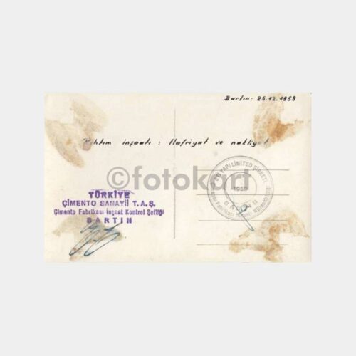 1959 Bartın Rıhtım İnşaatı Görünüş Kartpostal - Görsel 2