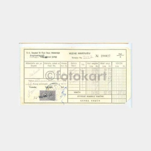 1970 Beylerbeyi Vergi Makbuzu