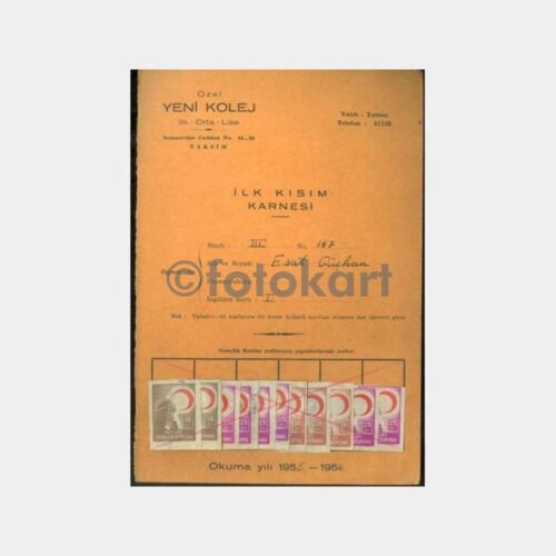 1955 Beyoğlu Özel Yeni Kolej Karnesi