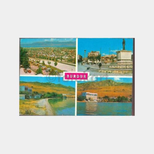 1973 Burdur 4 Görünüş Kartpostal