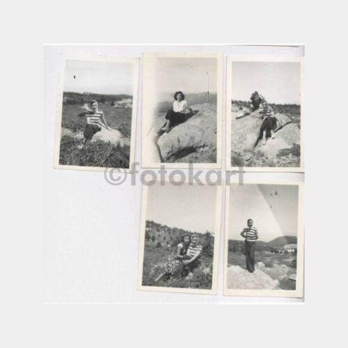 1949 Bursa Uludağ Kadın Görünüş 5 Adet Albüm Fotoğraf