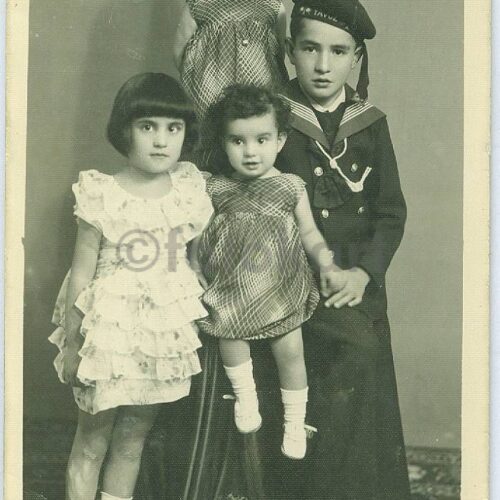 1937 Denizci Çocuk Kardeşler Stüdyo Fotoğraf
