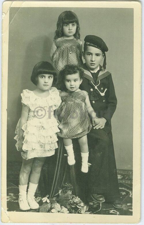 1937 Denizci Çocuk Kardeşler Stüdyo Fotoğraf