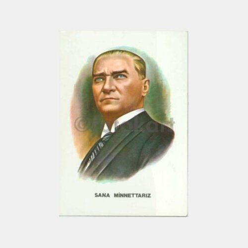 Atatürk -Sana Minnetarız- Konulu Kartpostal
