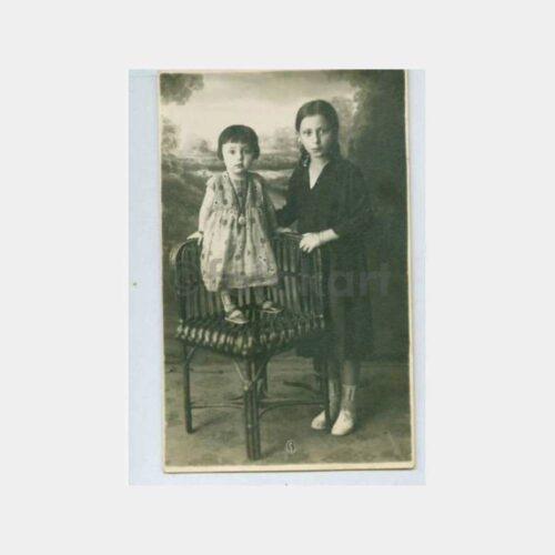 1930 Kız Kardeşler -Arka Plan- Stüdyo Fotoğraf