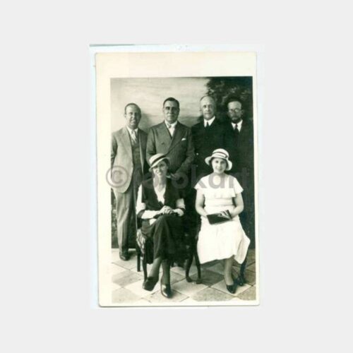1930 Şapkalı Kadınlar Aile Grup Stüdyo Fotoğraf