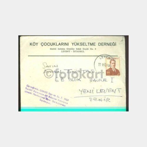 1969 Köy Çocuklarını Yükseltme Derneği Zarfı