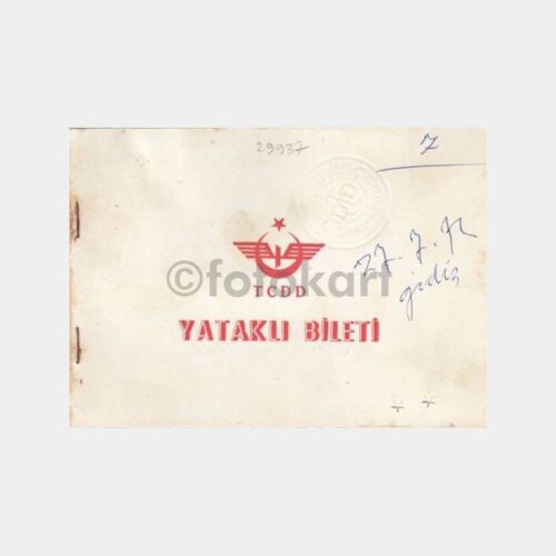 1972 Ankara-Haydarpaşa Yolcu Yataklı Tren Bileti