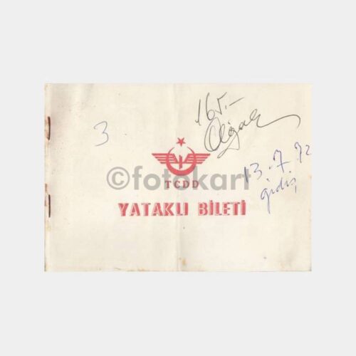 1972 Tren Ankara-Haydarpaşa Yolcu Yataklı Bileti