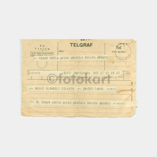 1960 Ankara Anadolu Kulubü Tebrik Telgraf