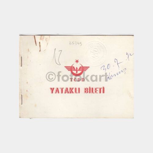 1972 Ankara-Haydarpaşa Yolcu Yataklı Tren Bileti