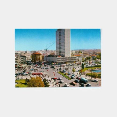 1966 Ankara Kızılay Meydanı Görünüş Kartpostal